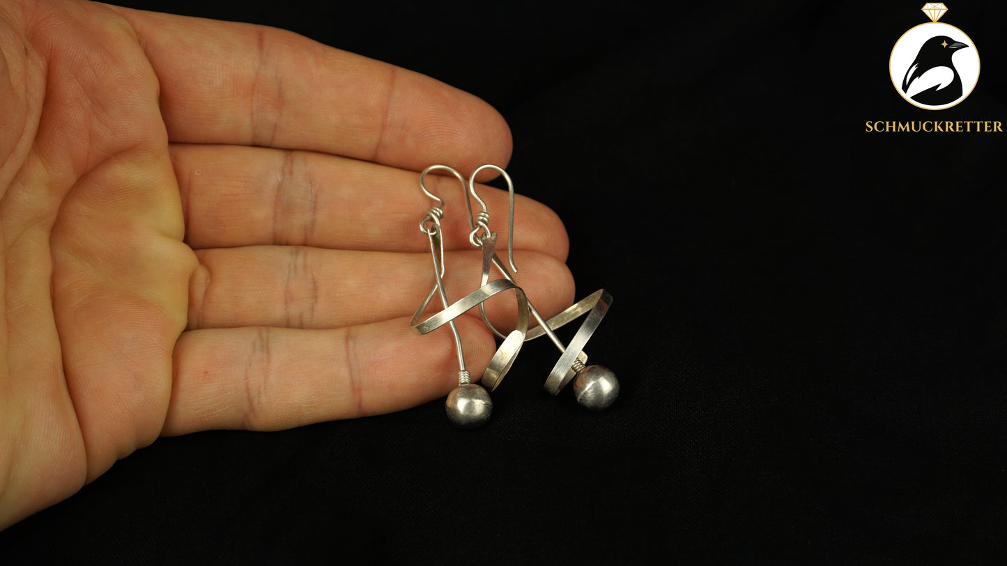 Große, gedrehte Ohrringe aus 925 Silber, SALE