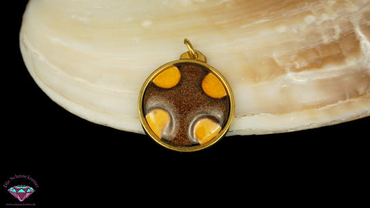 Vergoldeter Anhänger mit Emaille (Stempel 'Goldauflage'), Vintage