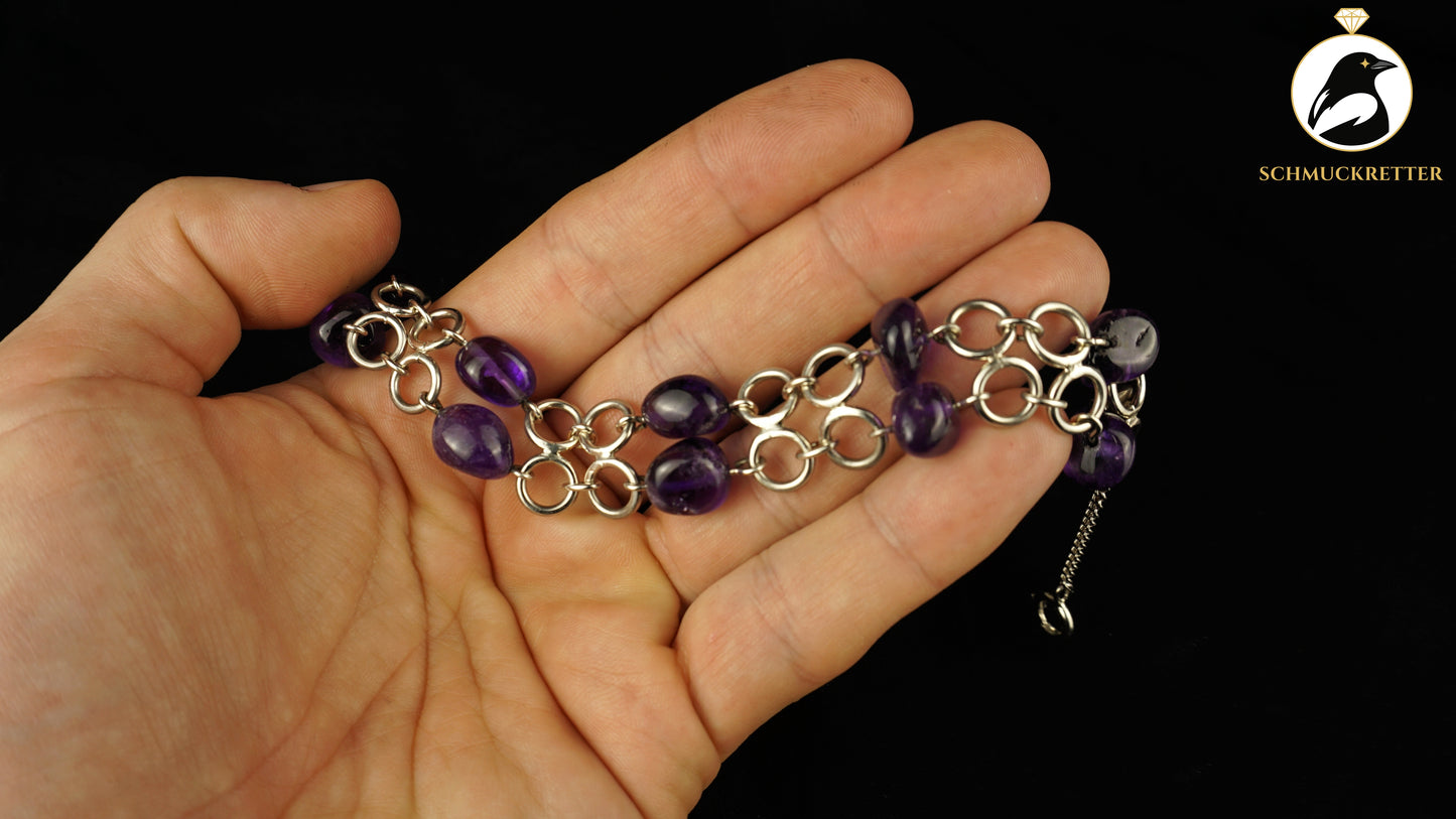 Amethyst Armband aus 835 Silber, SALE