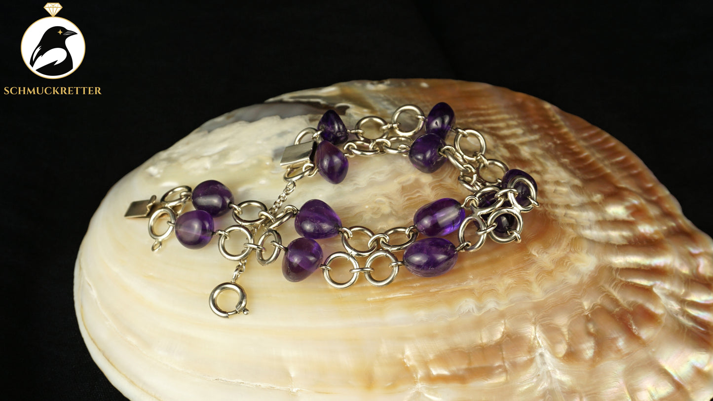 Amethyst Armband aus 835 Silber, SALE