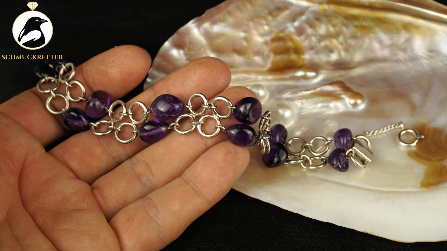 Amethyst Armband aus 835 Silber, SALE