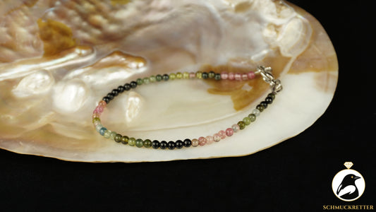 Multi-Turmalin Armband mit Edelstahl Verschluss