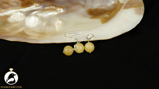 Calcit Set - 925 Silber - Anhänger + Ohrringe