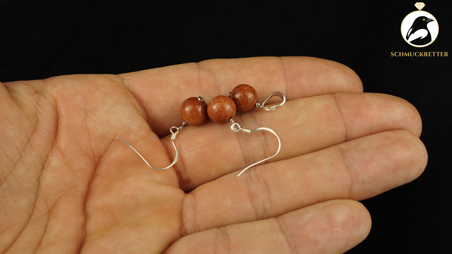 Goldfluss Set - 925 Silber - Anhänger + Ohrringe