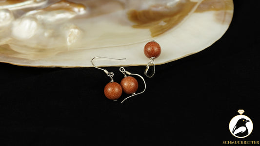 Goldfluss Set - 925 Silber - Anhänger + Ohrringe
