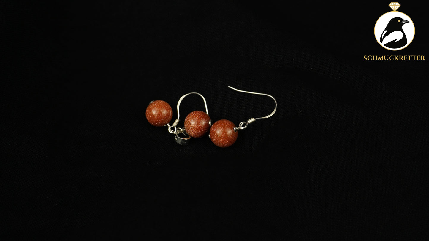 Goldfluss Set - 925 Silber - Anhänger + Ohrringe