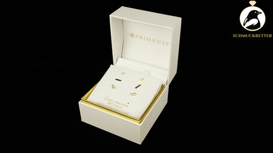 Set aus vergoldeten 925 Silber Ohrstecker mit Zirkonia, SALE
