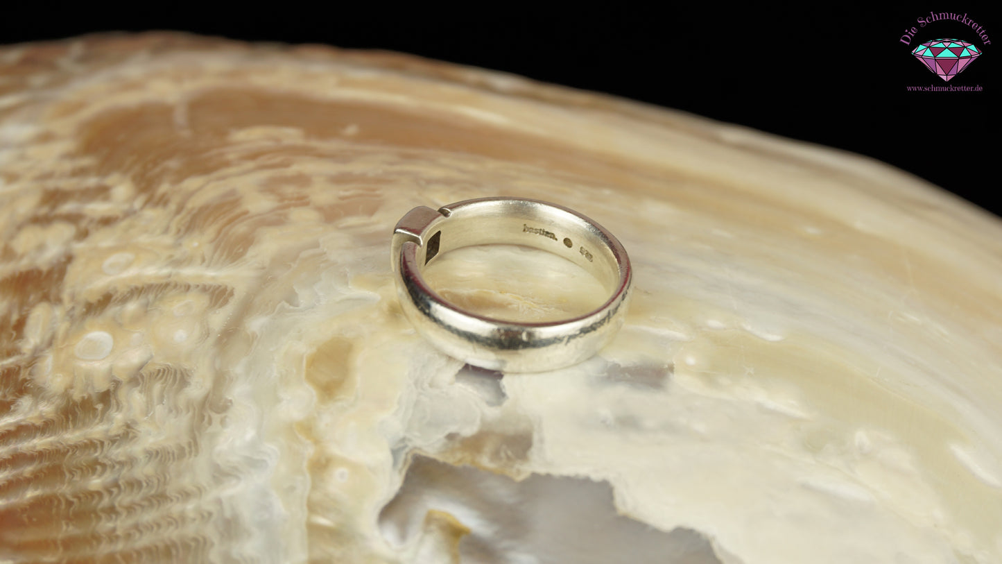Ring von Bastian Inverun aus 925 Silber mit blauem Saphir - Gr. 53, SALE
