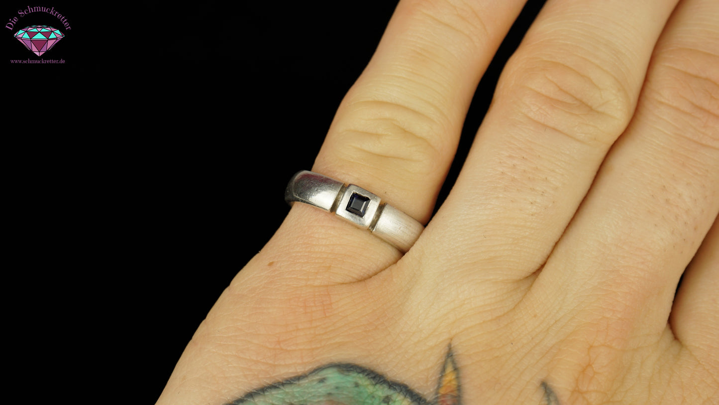 Ring von Bastian Inverun aus 925 Silber mit blauem Saphir - Gr. 53, SALE