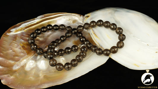 Facettierte Rauchquarz Kette - 925 Silber, SALE