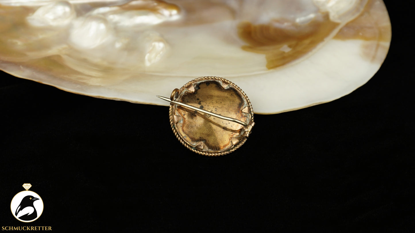 Antike Fotobrosche um 1900 – Jugendstil, Double Gold, SALE