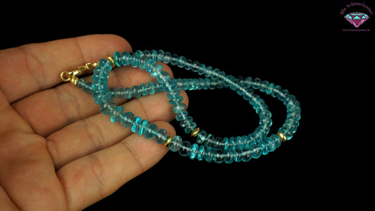 Apatit-Collier Lagune, leuchtend blau, 375 Gold - Sogni d'oro