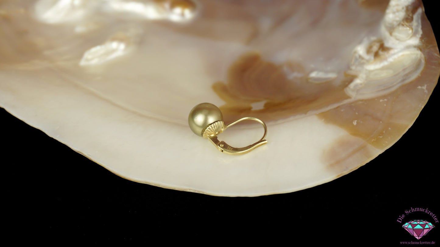 Einzelner 585 Gold Ohrringe mit Champagner-MK-Perle, SALE