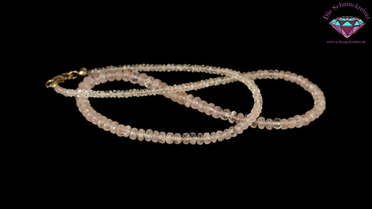 Morganit Kette von Harry Ivens mit 925 Silber Verschluss - facettiert, rosa und funkelnd
