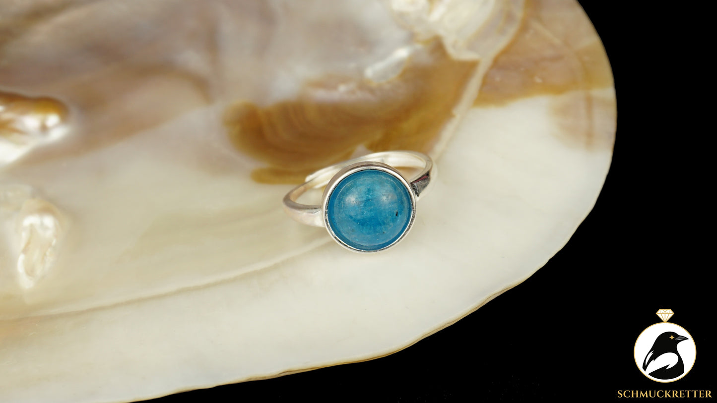 Apatit Ring aus 925 Silber, verstellbar