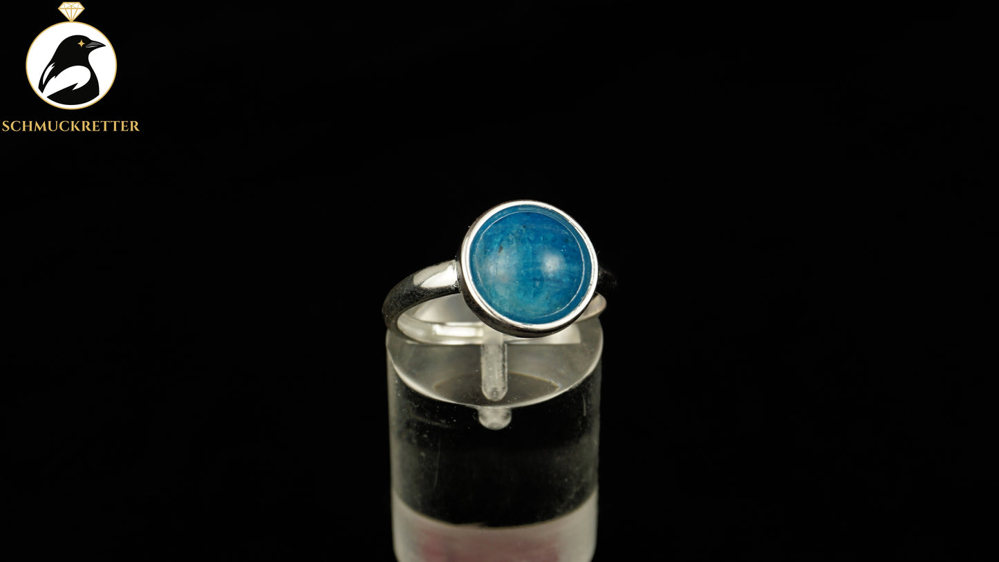 Apatit Ring aus 925 Silber, verstellbar