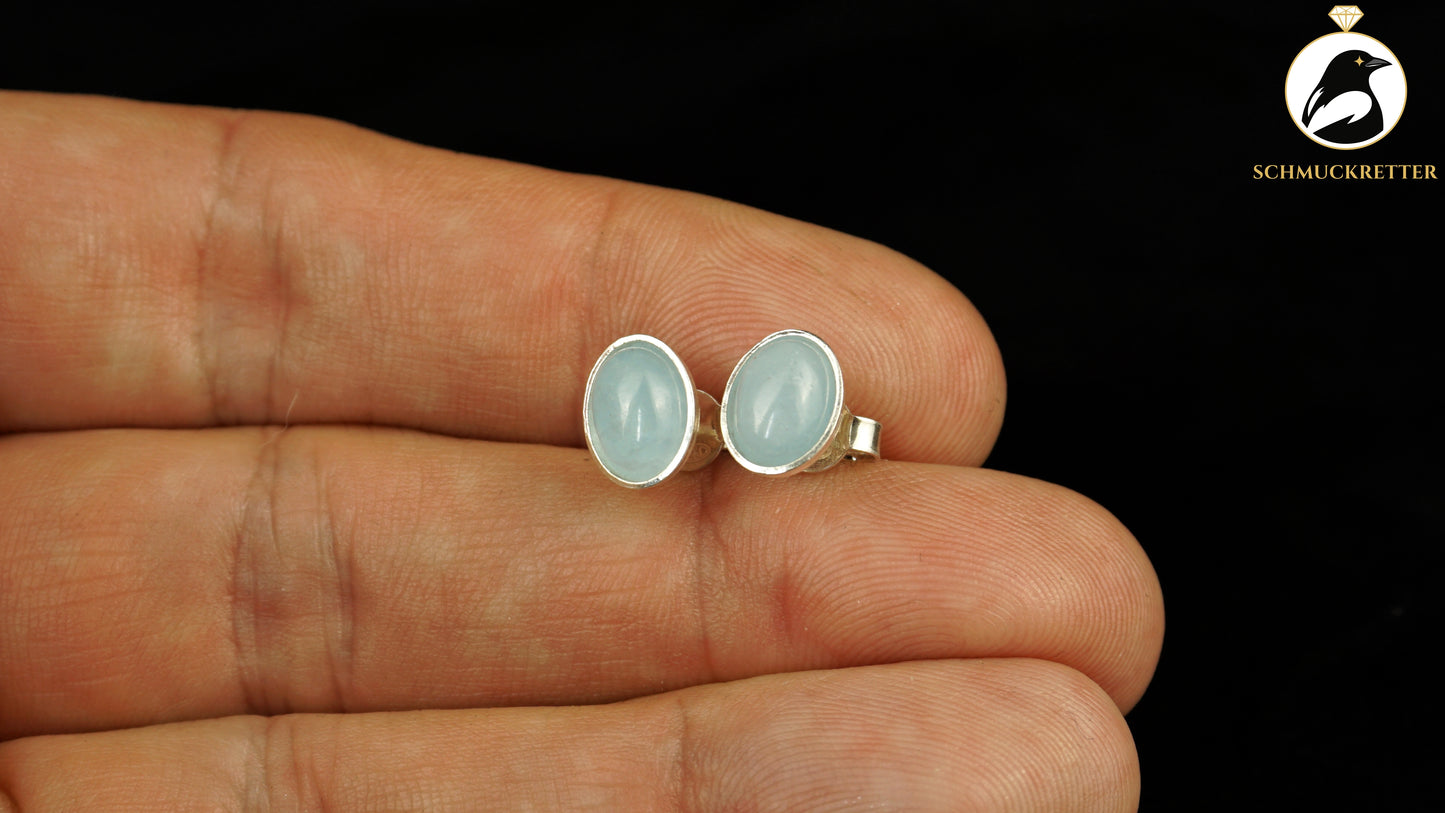 Aquamarin Ohrstecker in 925 Silber