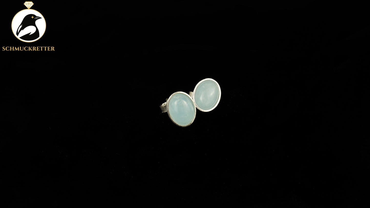 Aquamarin Ohrstecker in 925 Silber