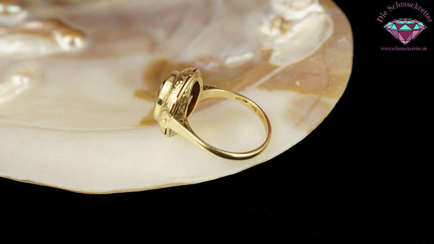 Madeira Citrin Ring aus 585 Gold - Vintage, Gr. 56