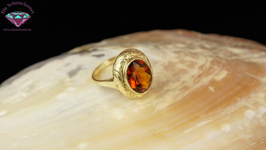 Madeira Citrin Ring aus 585 Gold - Vintage, Gr. 56