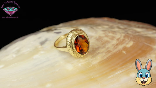 Madeira Citrin Ring aus 585 Gold - Vintage, Gr. 56