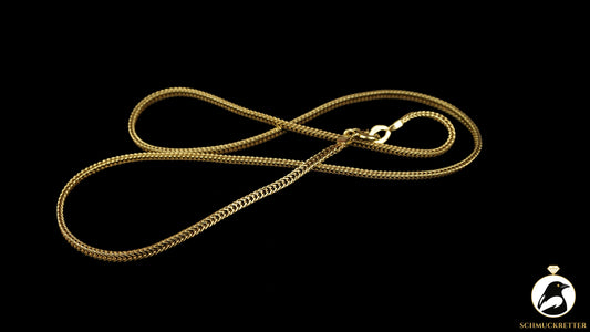 585 Gold Fuchsschwanzkette (flach rechteckig) - Vintage, 41,5cm