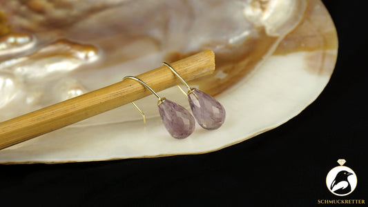Facettierte Amethyst Ohrringe - 585 Gold