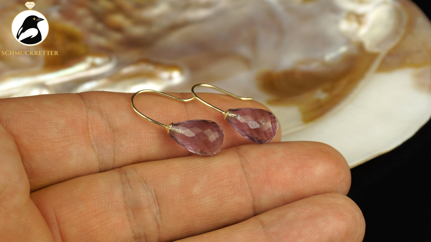 Facettierte Amethyst Ohrringe - 585 Gold