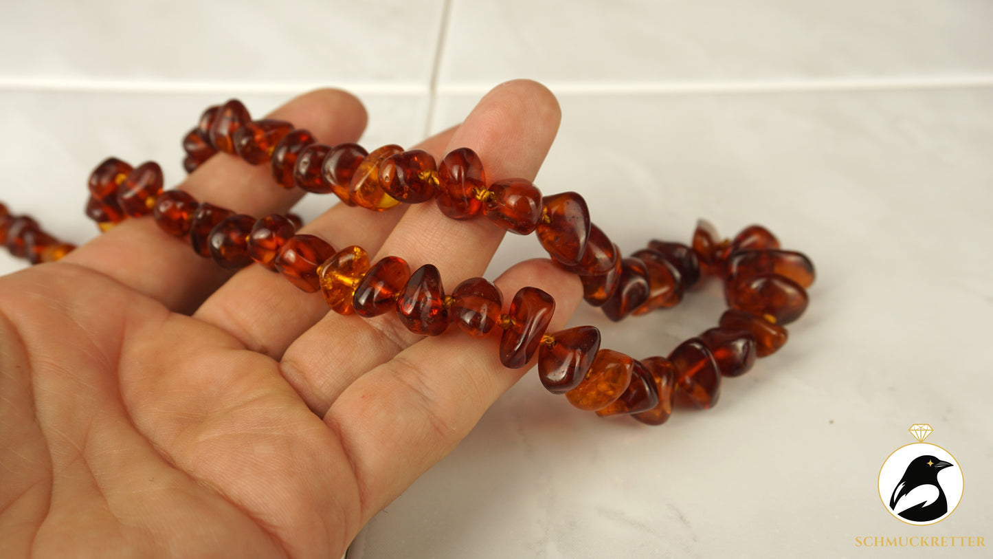 Collier aus honigfarbenem Bernstein im Größenverlauf - 72cm (2)