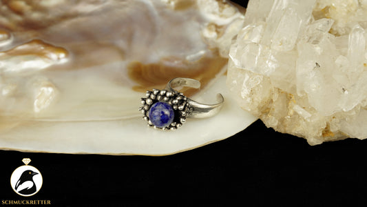 Modernistischer 925 Silber Ring mit Sodalith aus Schweden, Gr. 56, SALE