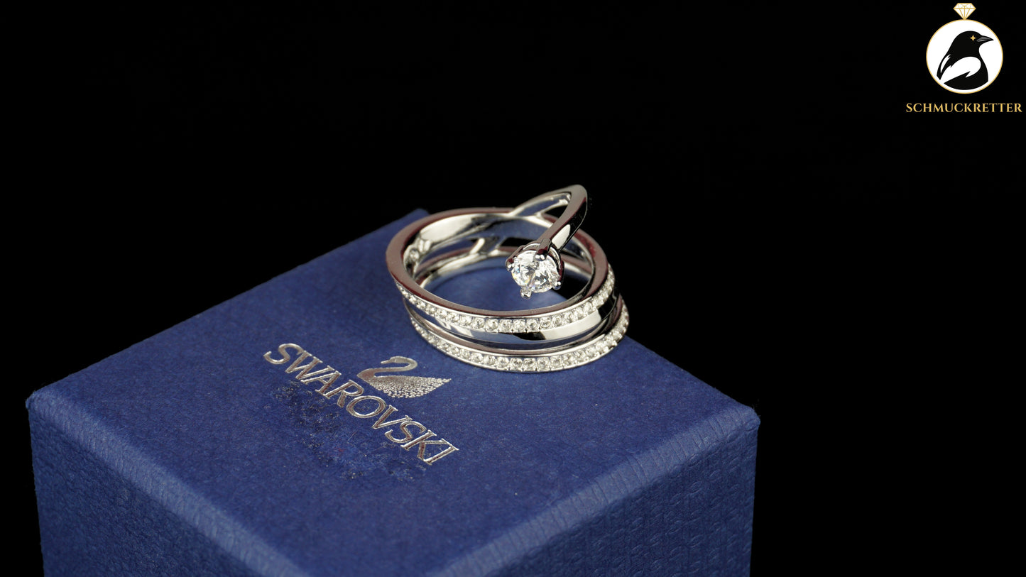 Swarovski Ring Spirale mit funkelnden Kristallen - neu & ungetragen, Gr. 52, SALE