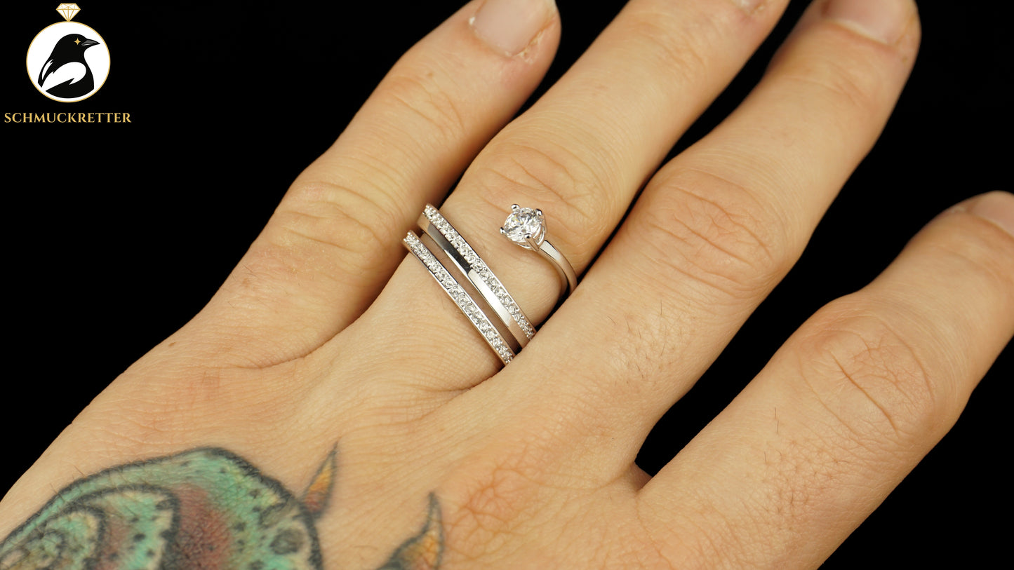 Swarovski Ring Spirale mit funkelnden Kristallen - neu & ungetragen, Gr. 52, SALE