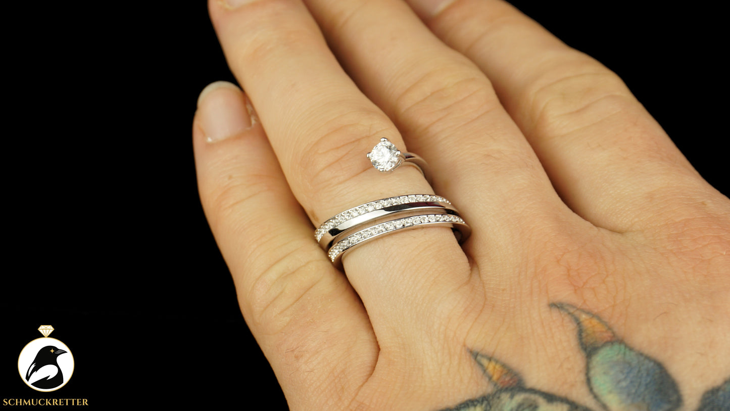 Swarovski Ring Spirale mit funkelnden Kristallen - neu & ungetragen, Gr. 52, SALE