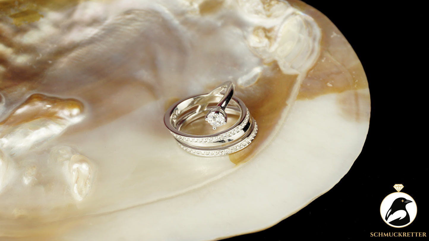 Swarovski Ring Spirale mit funkelnden Kristallen - neu & ungetragen, Gr. 52, SALE