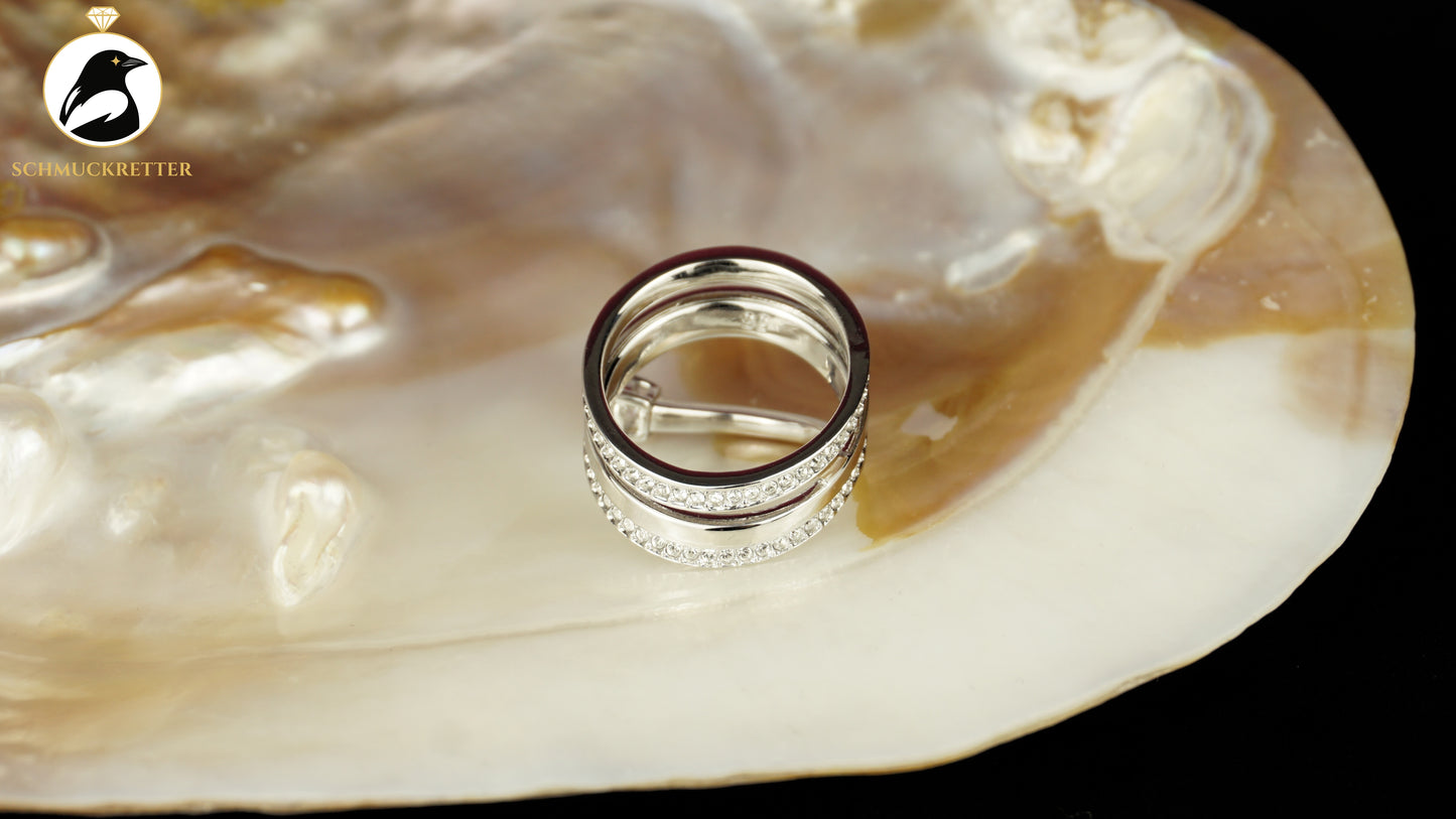 Swarovski Ring Spirale mit funkelnden Kristallen - neu & ungetragen, Gr. 52, SALE