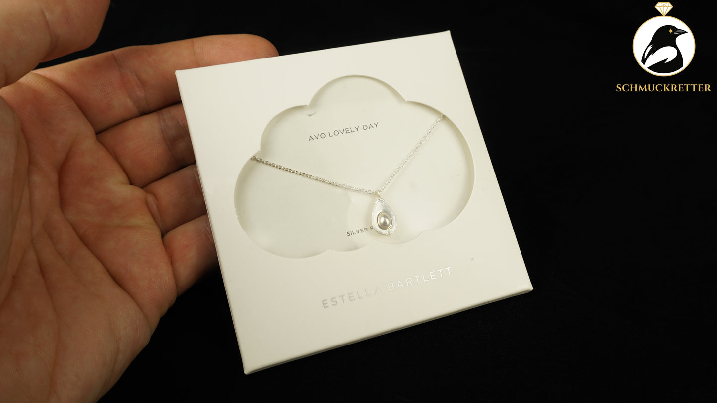 Avocado-Collier von Estella Bartlett, versilbert - mit Originalverpackung, SALE