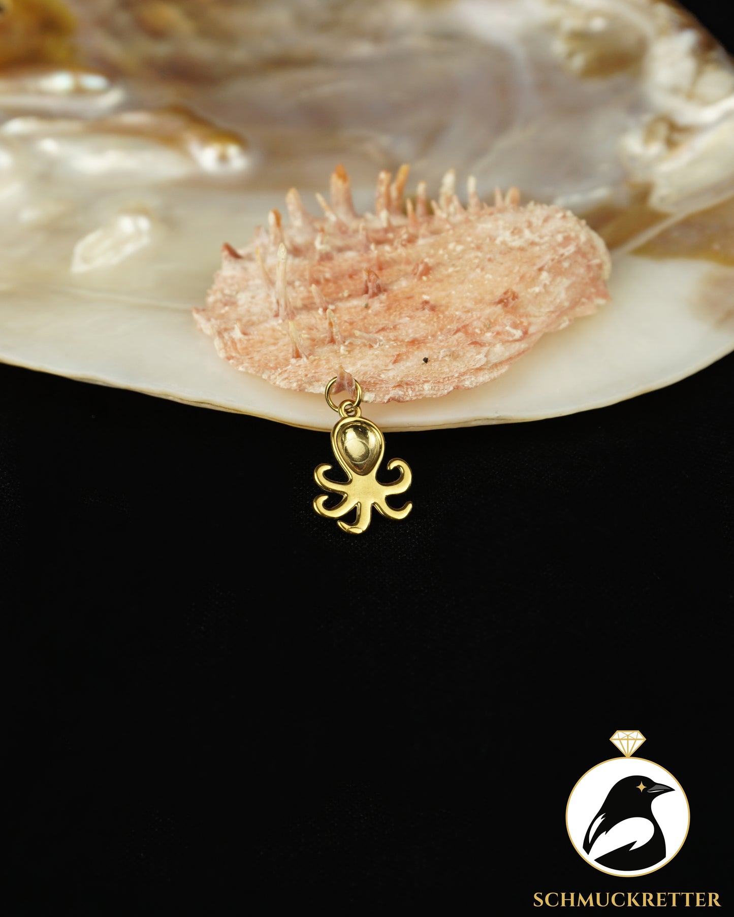 Oktopus-Anhänger aus vergoldetem Edelstahl