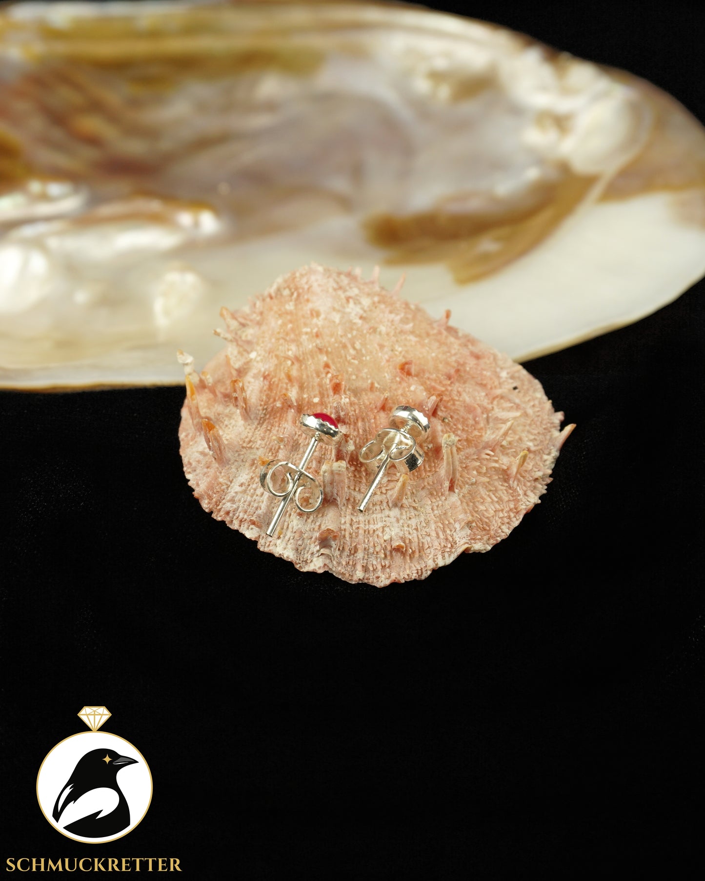 Ohrstecker aus 925 Silber mit pinker Jade