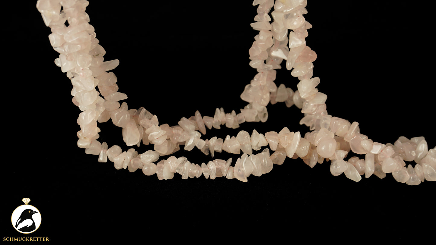 Rosenquarz Collier - dreireihig, SALE