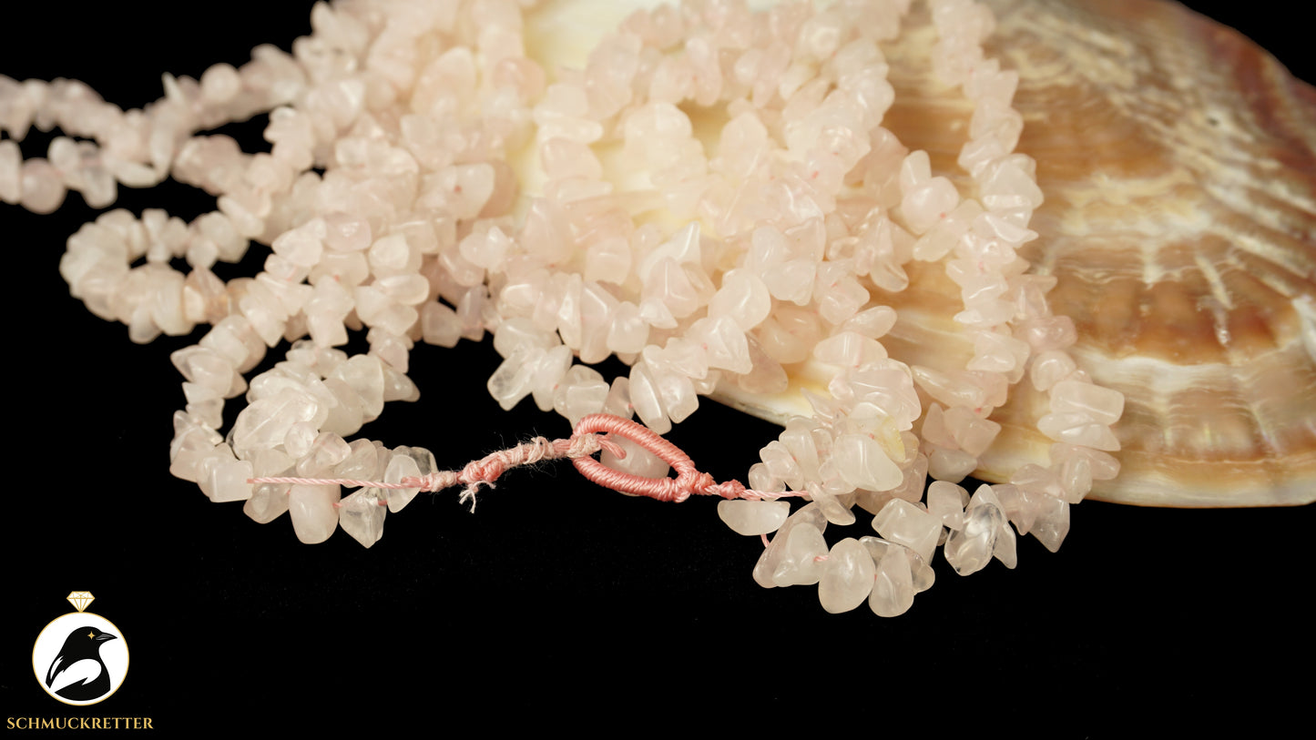 Rosenquarz Collier - dreireihig, SALE