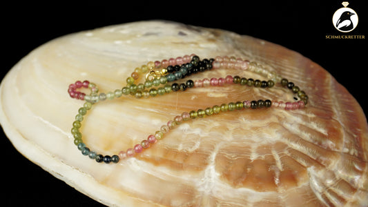Multicolor Turmalin Kette mit 333 Gold Verschluss