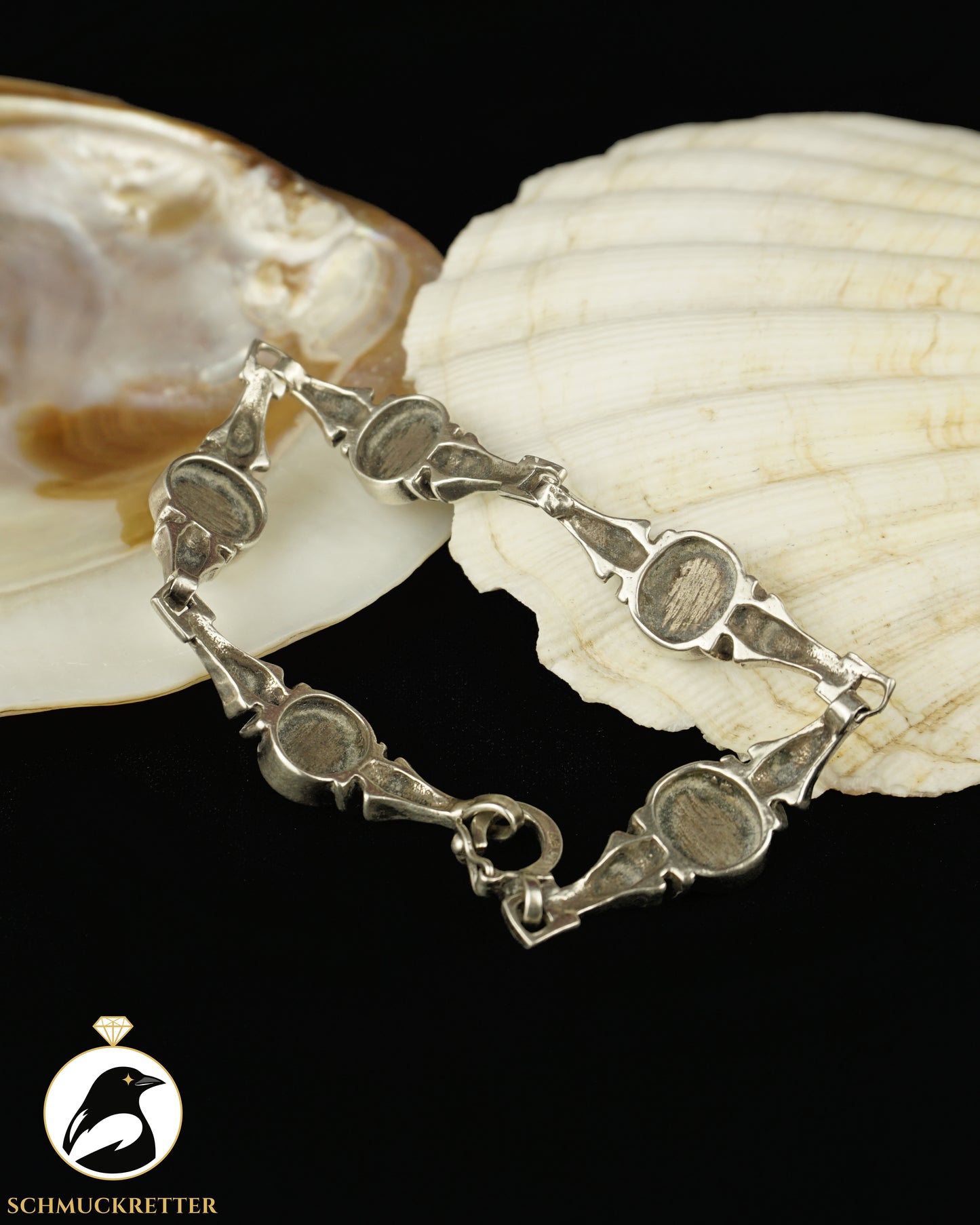 Modernistisches 925 Silberarmband mit Bernstein - von PERLI