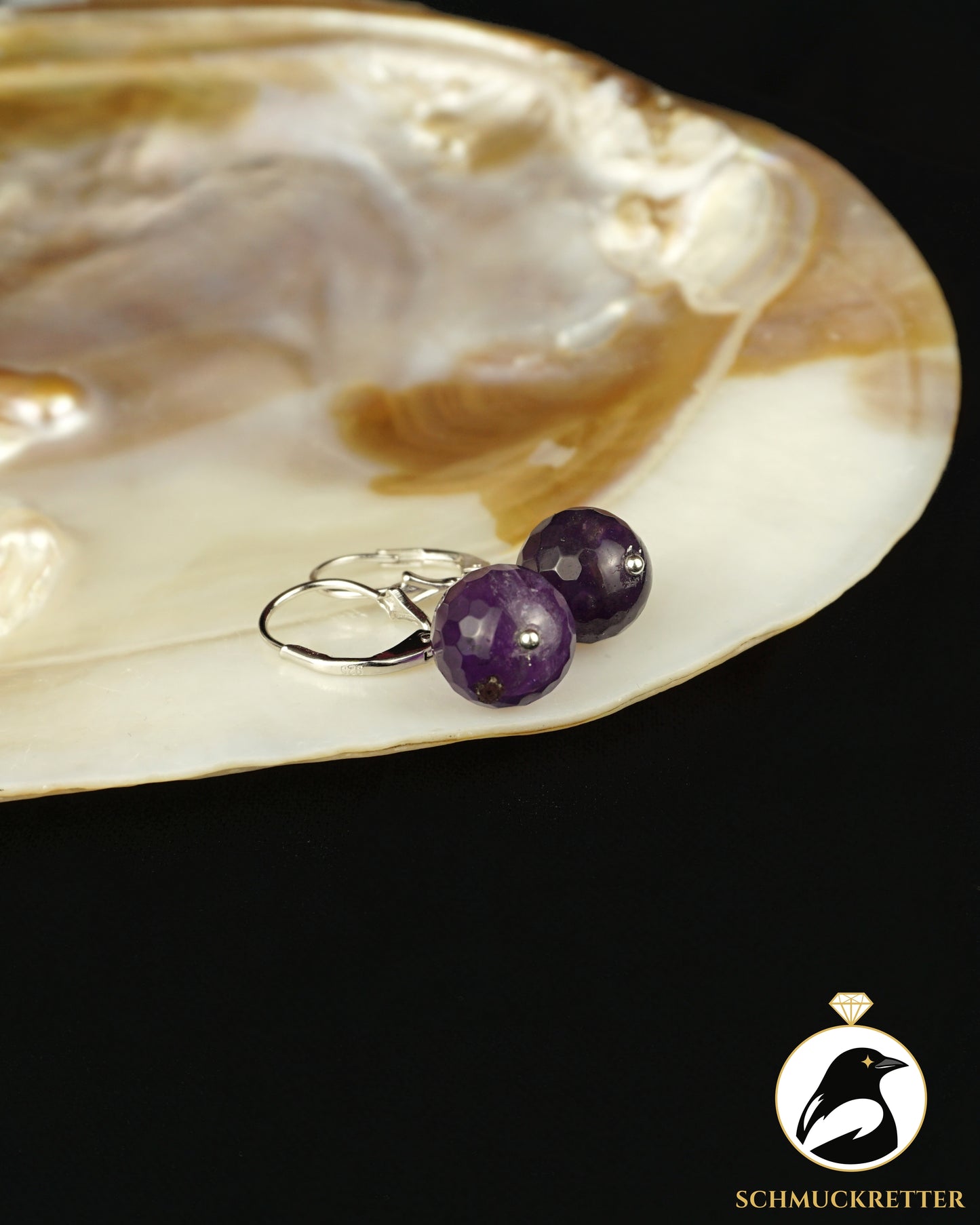 Ohrringe mit facettiertem Amethyst - 925 Silber