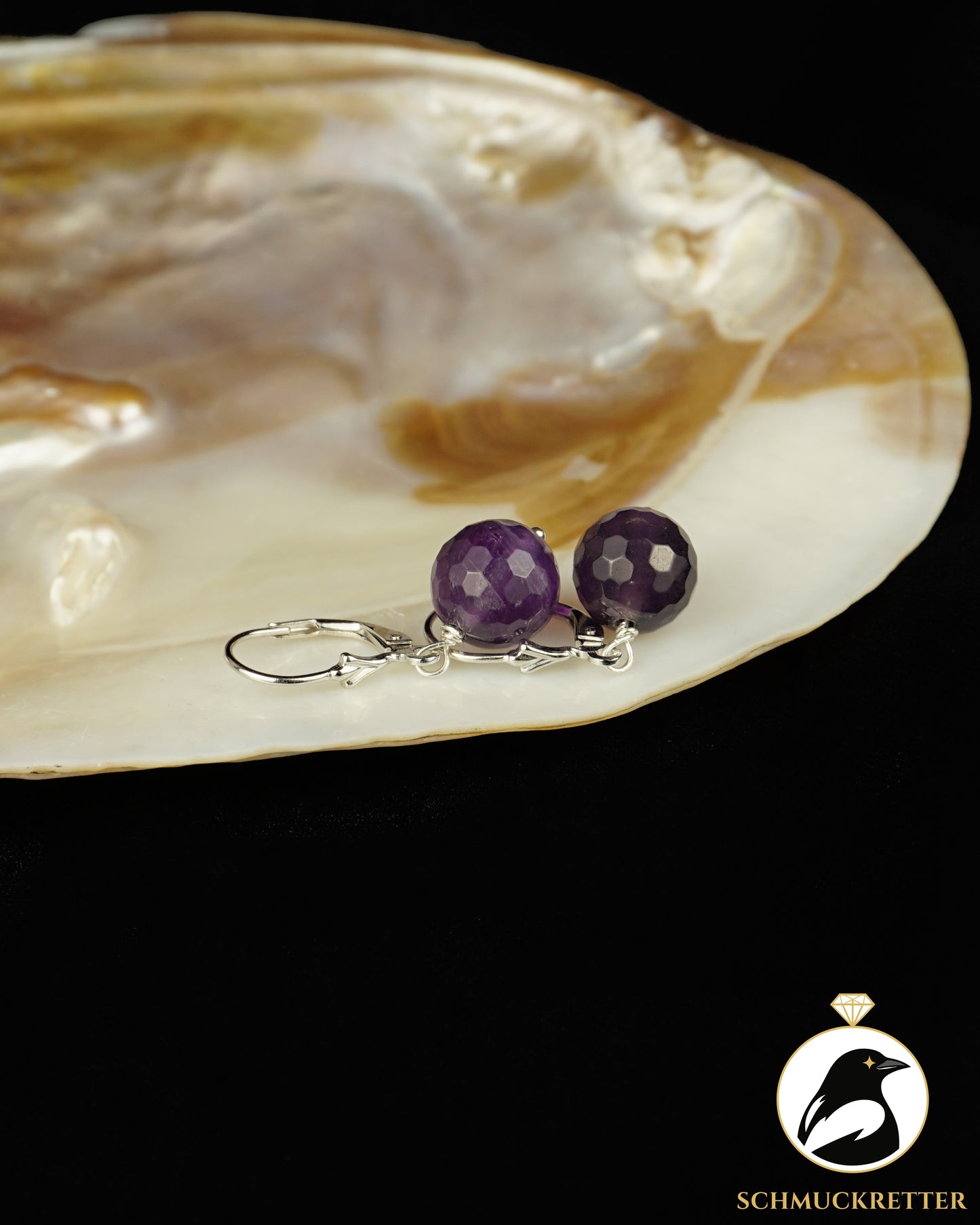 Ohrringe mit facettiertem Amethyst - 925 Silber