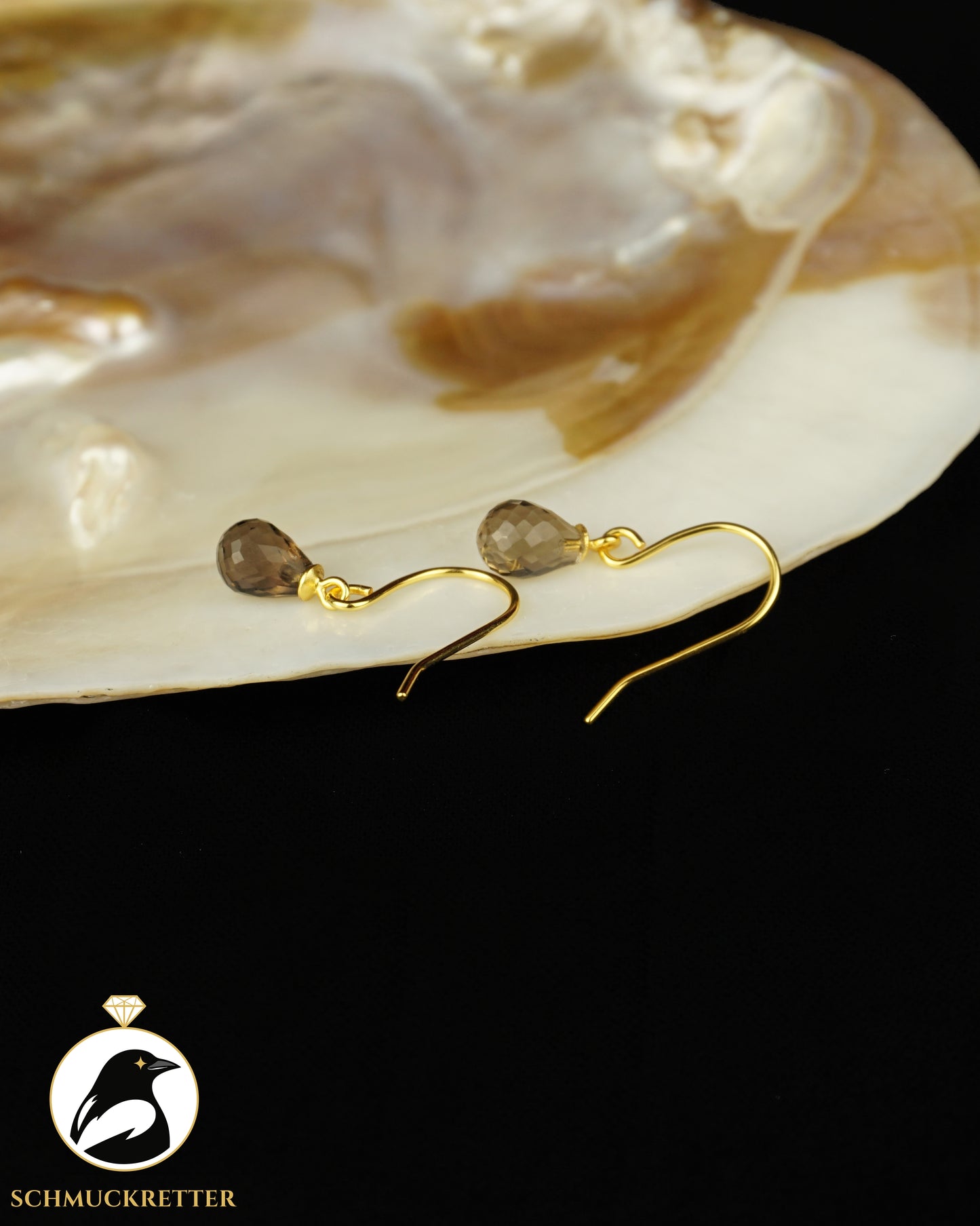 Facettierte Rauchquarz Tropfenohrringe - 925 Silber