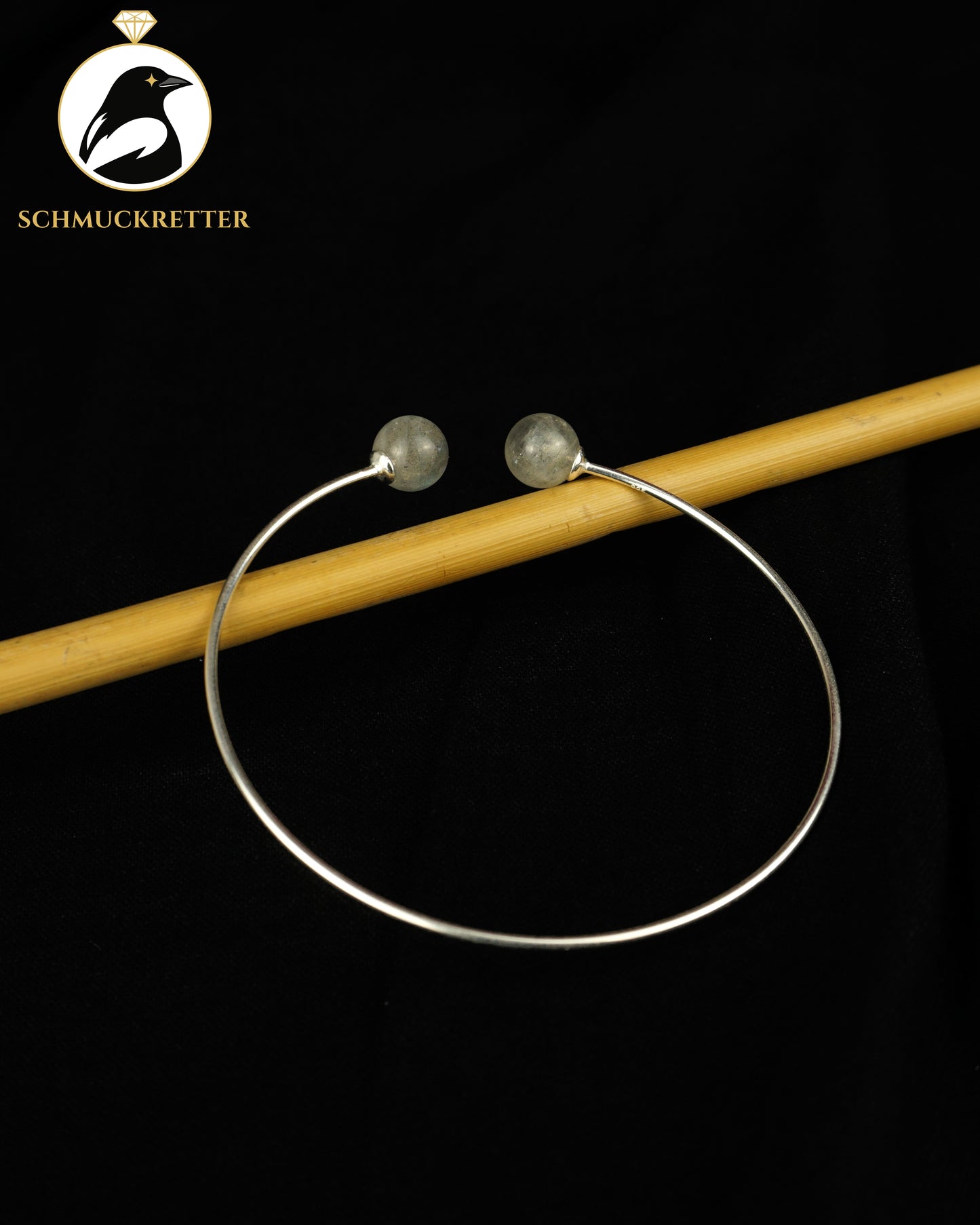 Eleganter Labradorit Armreif aus 925 Silber