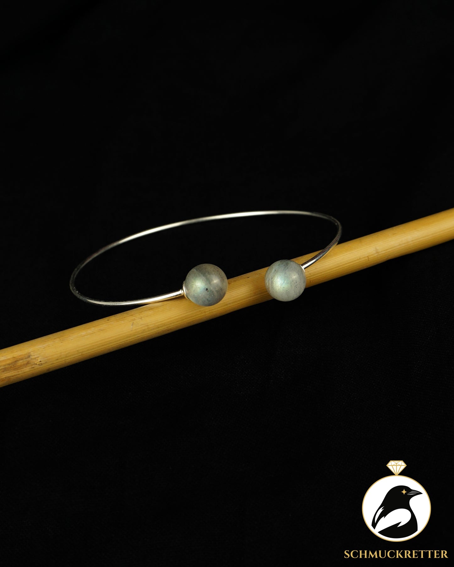 Eleganter Labradorit Armreif aus 925 Silber
