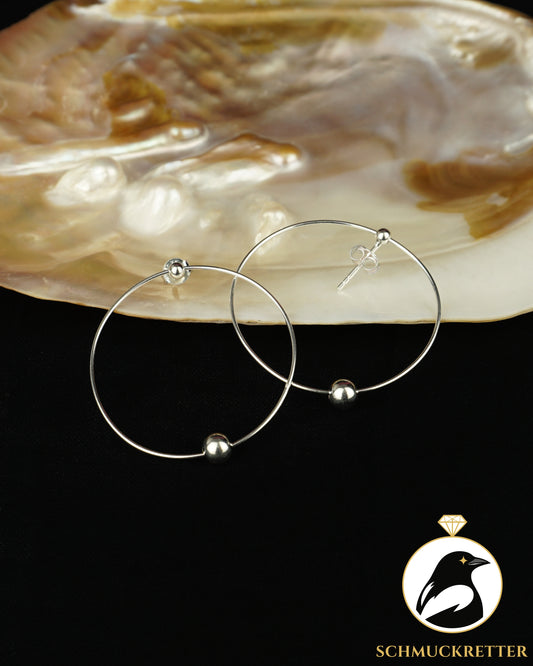 Große runde Ohrringe aus 925 Silber