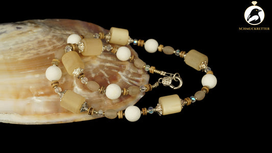 Kette 'Pure Dune' - mit Koralle, Glas und Kokosholz, SALE