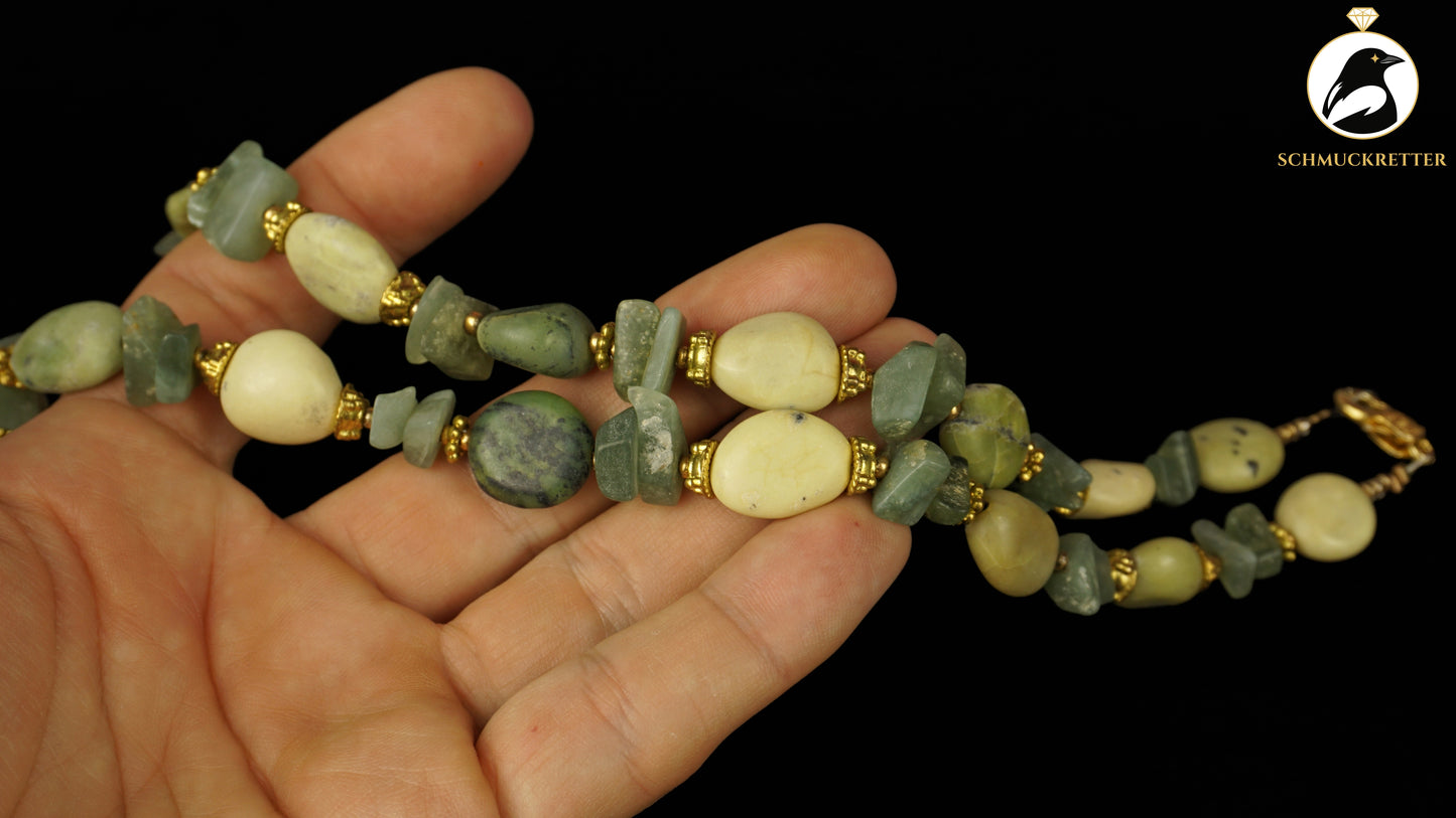 Kette 'Kiwi Harmony' - mit Aventurin & Serpentin, SALE